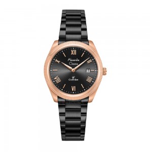 Alexandre Christie AC 8712 Rosegold Black Lady LDFBRBA